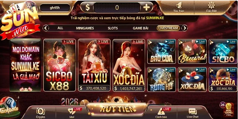 Sảnh casino Sunwin vận hành trực tiếp với dàn Dealer quyến rũ