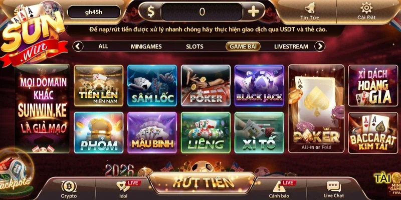 Game bài Sunwin là điểm đến lý tưởng cho những tín đồ đam mê cá cược